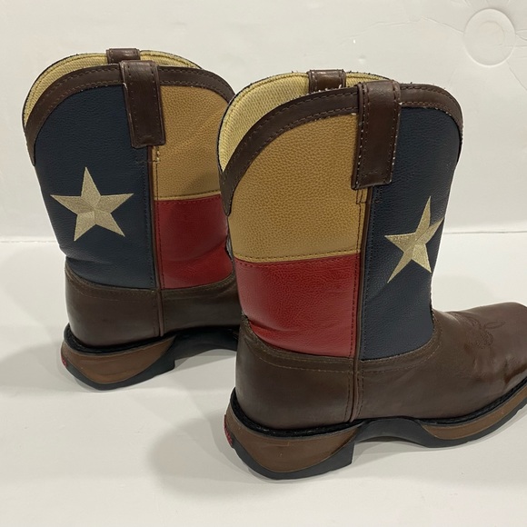 Durango Kids Texas Flag Western Square Toe Boots Size 5 - Picture 2 of 7
